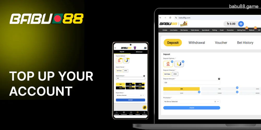Top up your Babu88 account